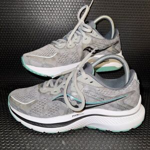 Saucony Omni 20 Gray Mint Green Running Athletic Comfort Shoes Women’s Size 7